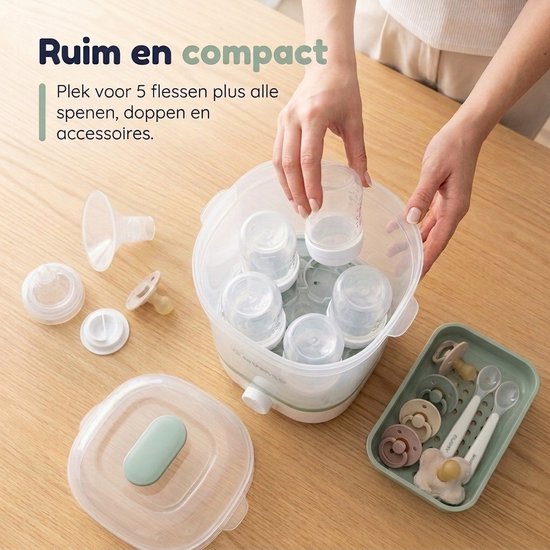 Numsy Steamy 3-in-1 Flessen Sterilisator & Droger - Voor schone flesjes, spenen en accessoires van Numsy — afbeelding 5
