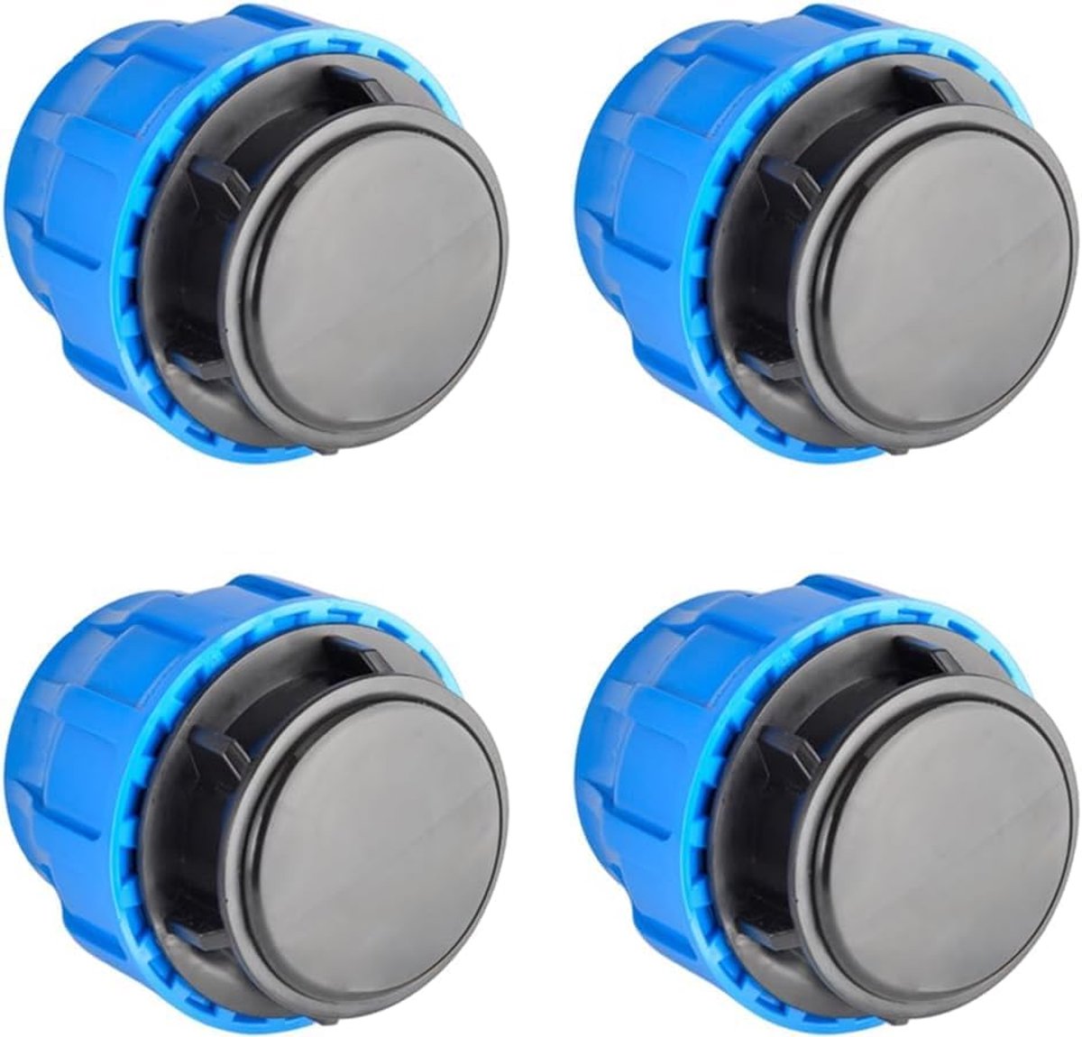 SnelShoppen - RP RIEGOPRO Polyethyleen Eindstopper voor Irrigatie en Waterbuizen, Verbindstukken PE Hoge Sterkte (4 Stuks, 25 mm)