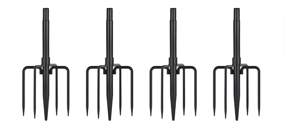 Lichtpaalset 4 Stuks 270 cm - Buiten String Light Palen voor Tuin, Terras & Balkon - Metaal Zwart