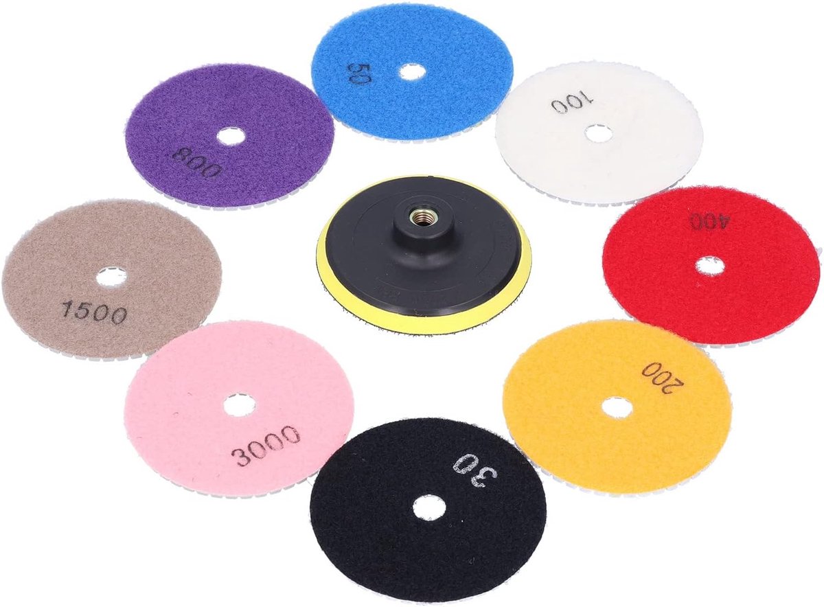 Diamant Polijstpads - Schuurpads Set - Steen Polijsten - Snelle Warmteafvoer - 9 Stuks 100mm - Niet gespecificeerd