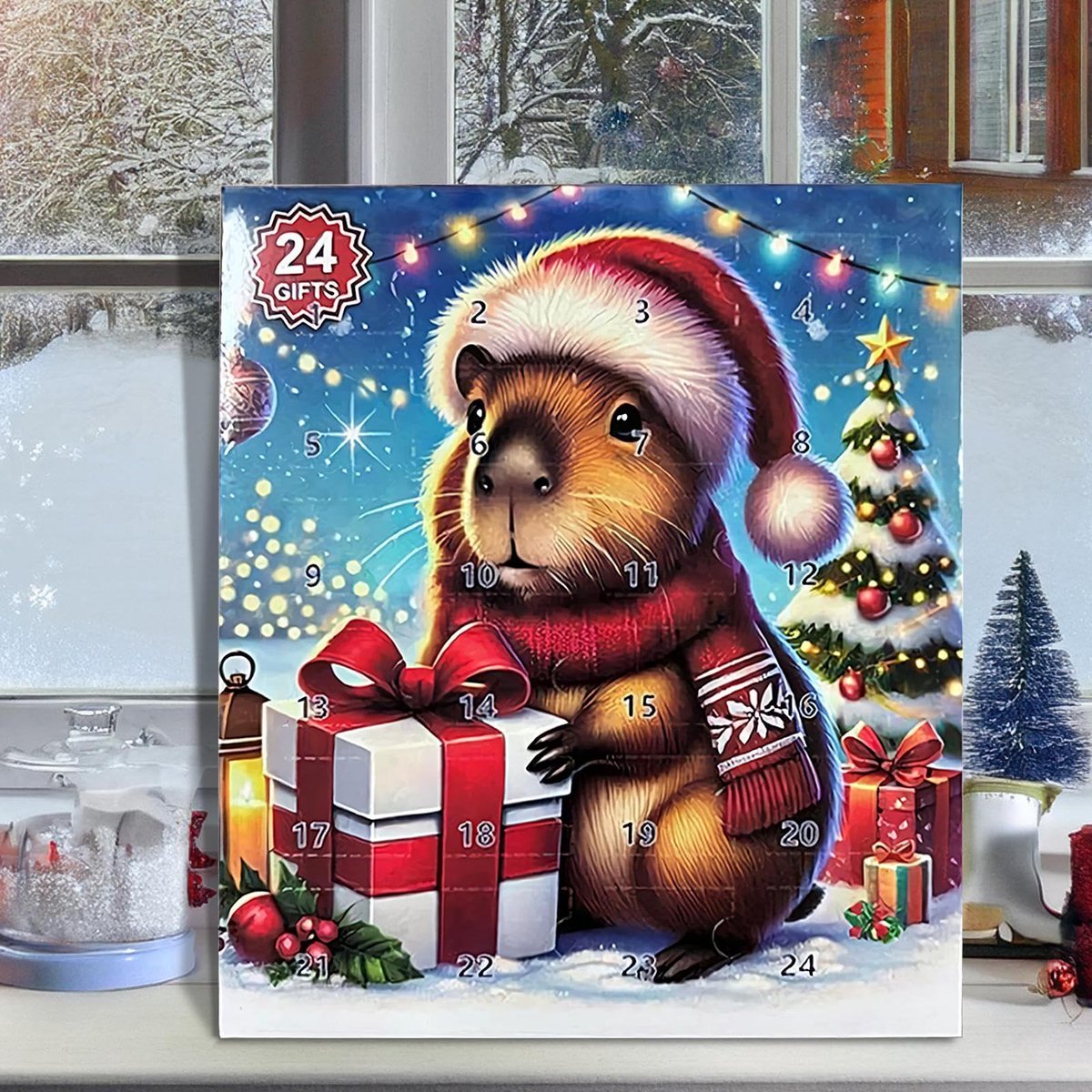 Capybara adventskalender 2026 - 24 dagen kerst countdown speelgoed - kalender speelset voor de feestdagen - verjaardagen - voor kinderen en volwassenen – foto 3