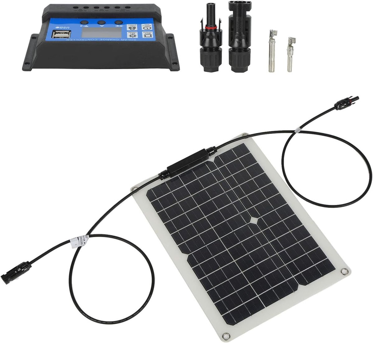 Zonnepaneel Kit - Draagbaar Paneel - Energie Opwekken - Hoge Conversie - 15W - Zwart