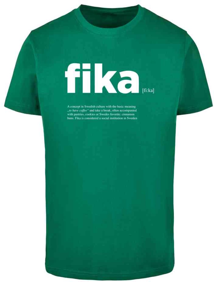 Mister Tee Fika Definition Round Neck Heren Tshirt XXL Donkergroen