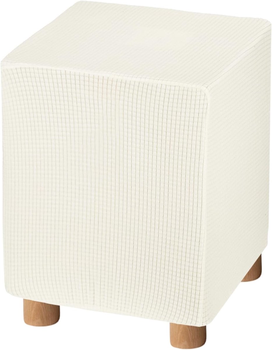 Voetkruk Hoes - Bankje Beschermer - Meubels Opfrissen - Rekbaar Chenille - 13-18 inch - Beige