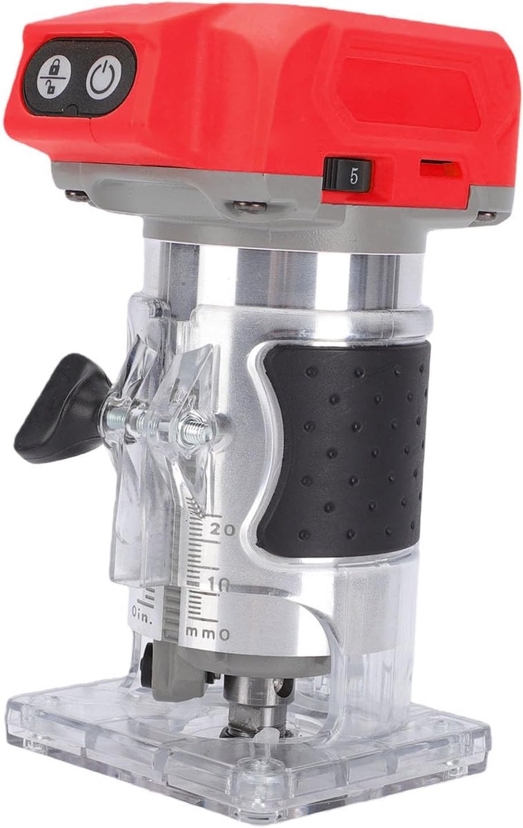 Draadloze Houttrimmer - Elektrische Router - Houtbewerking Precisie - Borstelloze Motor - 5 Snelheden - Zwart