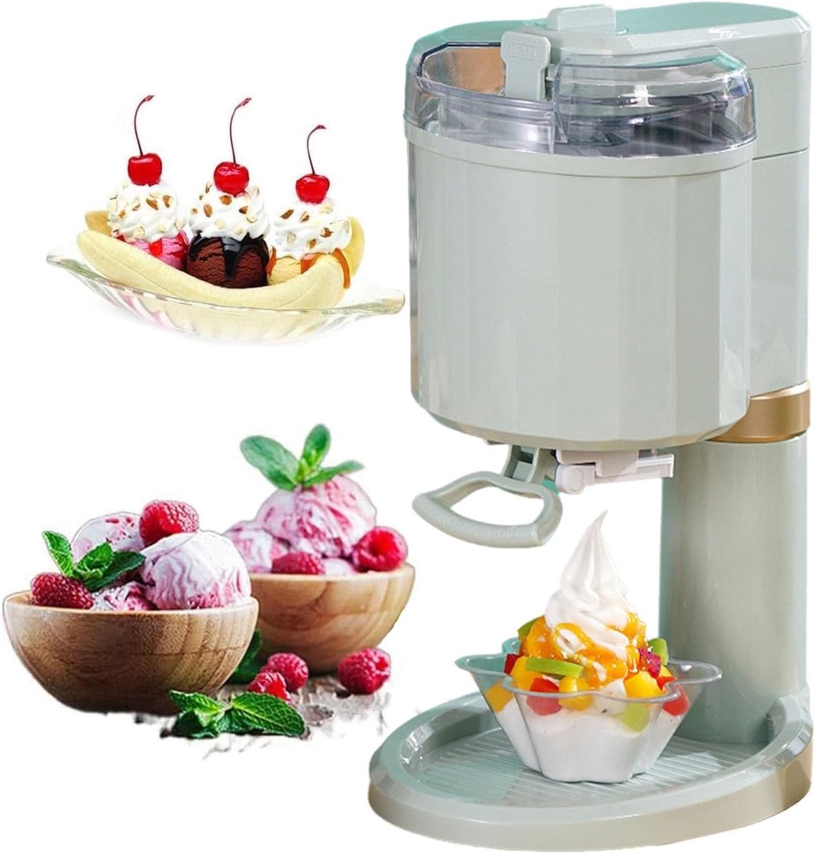 Dessertmaker - IJsmachine - Thuis Desserts Maken - Automatische Bereiding - 1 Liter - Cyaan