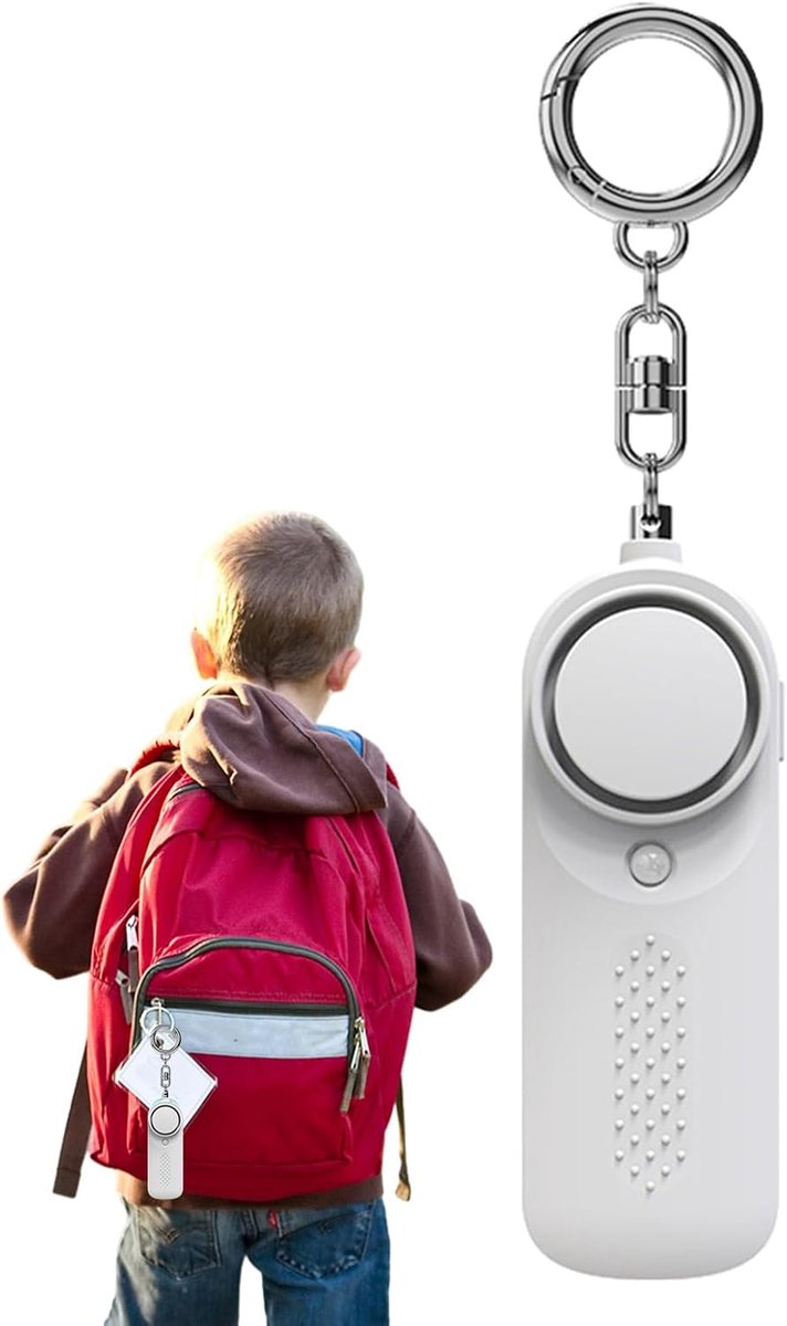 Persoonlijk Alarm - Nood Alarm - Veiligheid Onderweg - 130 dB Geluid - 9 x 3 cm - Wit