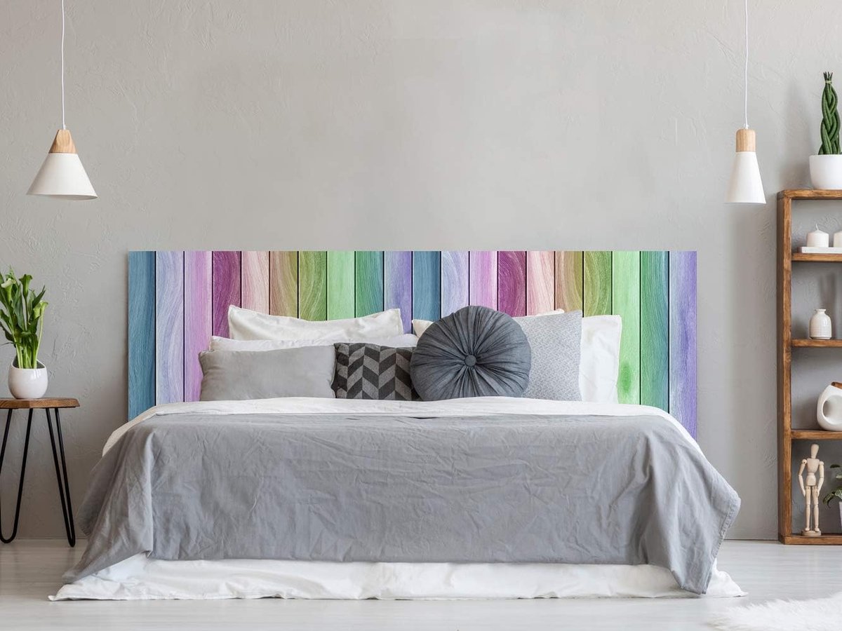 Rainbow Wood Texture Headboard 115x60cm Lightweight Durable - Elegant and Economical