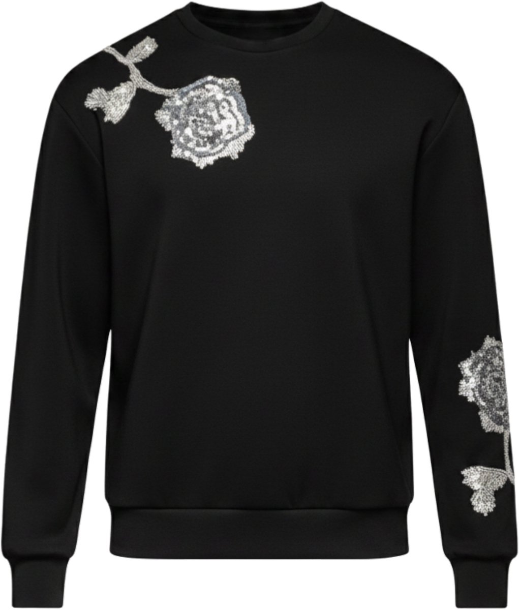 OMBRE Sweater - Regular Fit - Viscose - Lange Mouw Zwart L