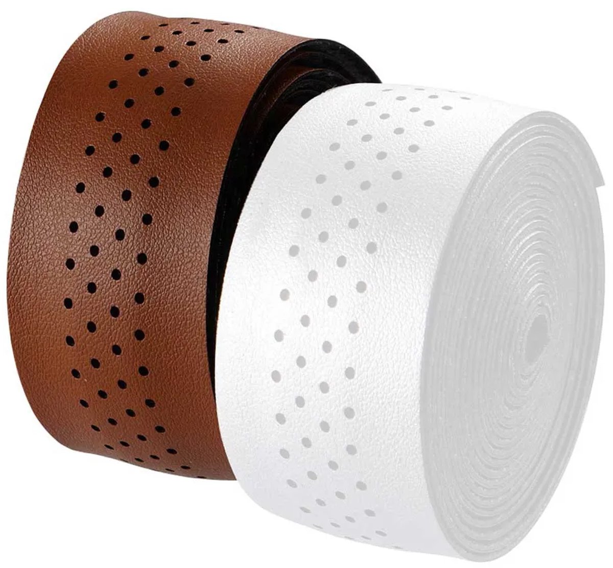 Velo Perforated Microfiber Stuurlint Bruin,Wit