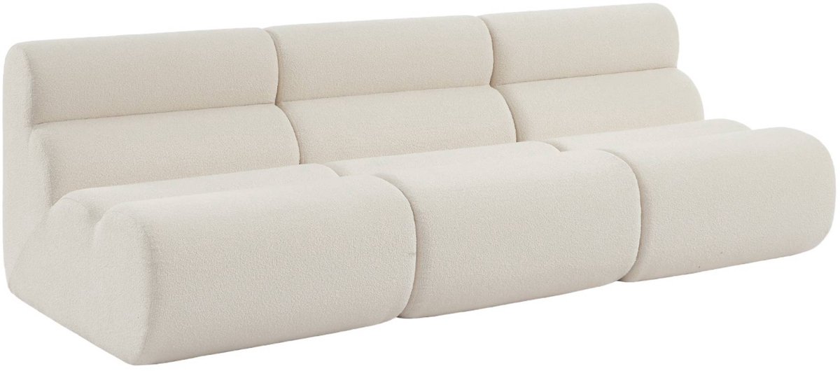 sweeek - Set van 3 stoffen fauteuils getextureerde bouclé 1 zitplaats - nova