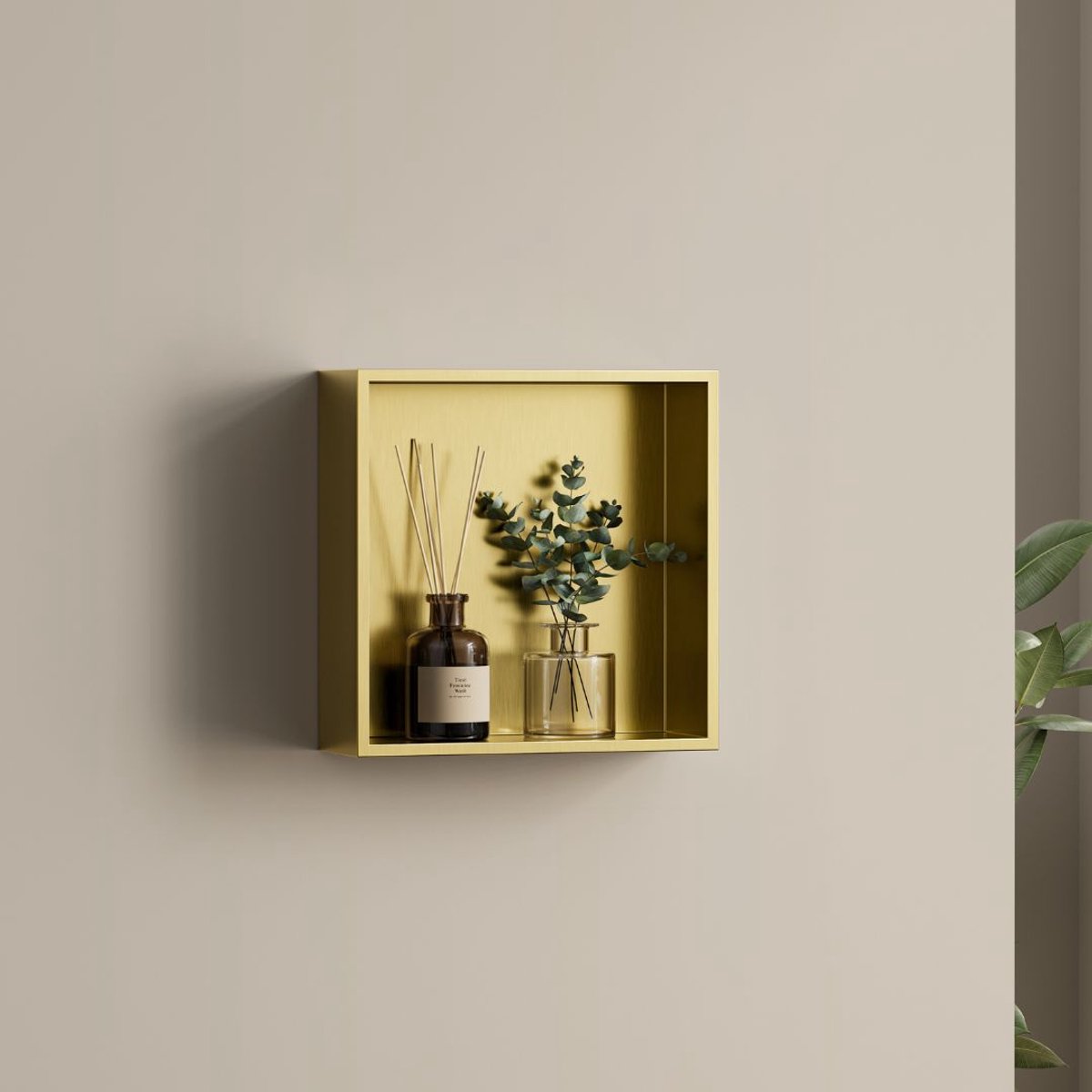 Badkamer opbouwnis 30x30x8cm Sanitado Fancy Logy in mat goud