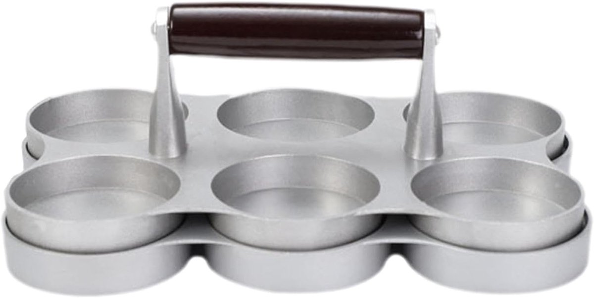 Burgerpers Patty Maker - Gehaktvormer - Burgers Maken - Antiaanbak Gietijzer - 6 Stuks - Zilver