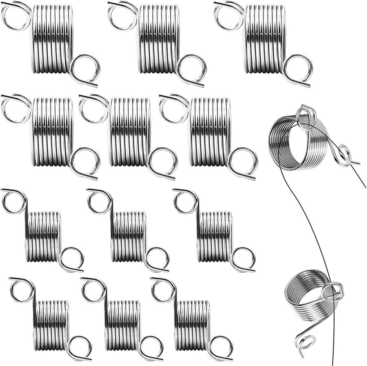 Verstelbare Breilus - Gehaakte Ringen - Handwerken Versnellen - Beschermt Vingers - 12 Stuks - Naturel