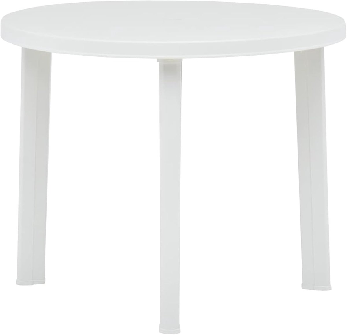 Kunststof tuintafel - Buitenmeubel - Genieten buiten - Onderhoudsvrij plastic - 89 cm diameter - Wit