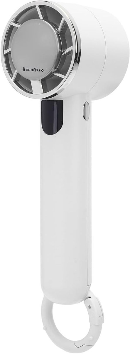 Pocket Koelventilator - Handventilator USB - Persoonlijke Koelte - 5 Snelheden Digitaal - 67x52x162 mm - Wit