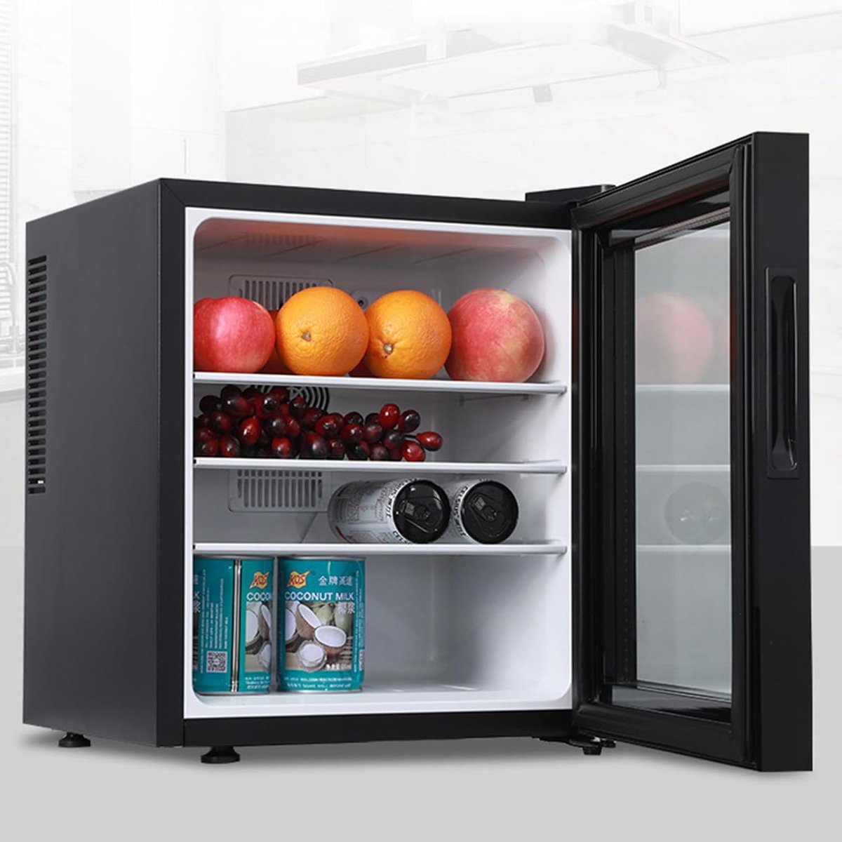 Mini vriezer Tafelmodel vrieskast Dranken bewaren Stille werking 28 dB 40L inhoud Zwart