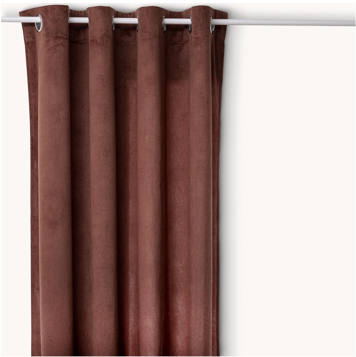 Atmosphera gordijn lilou - L260 x B140 cm - bruin - polyester - met ringen