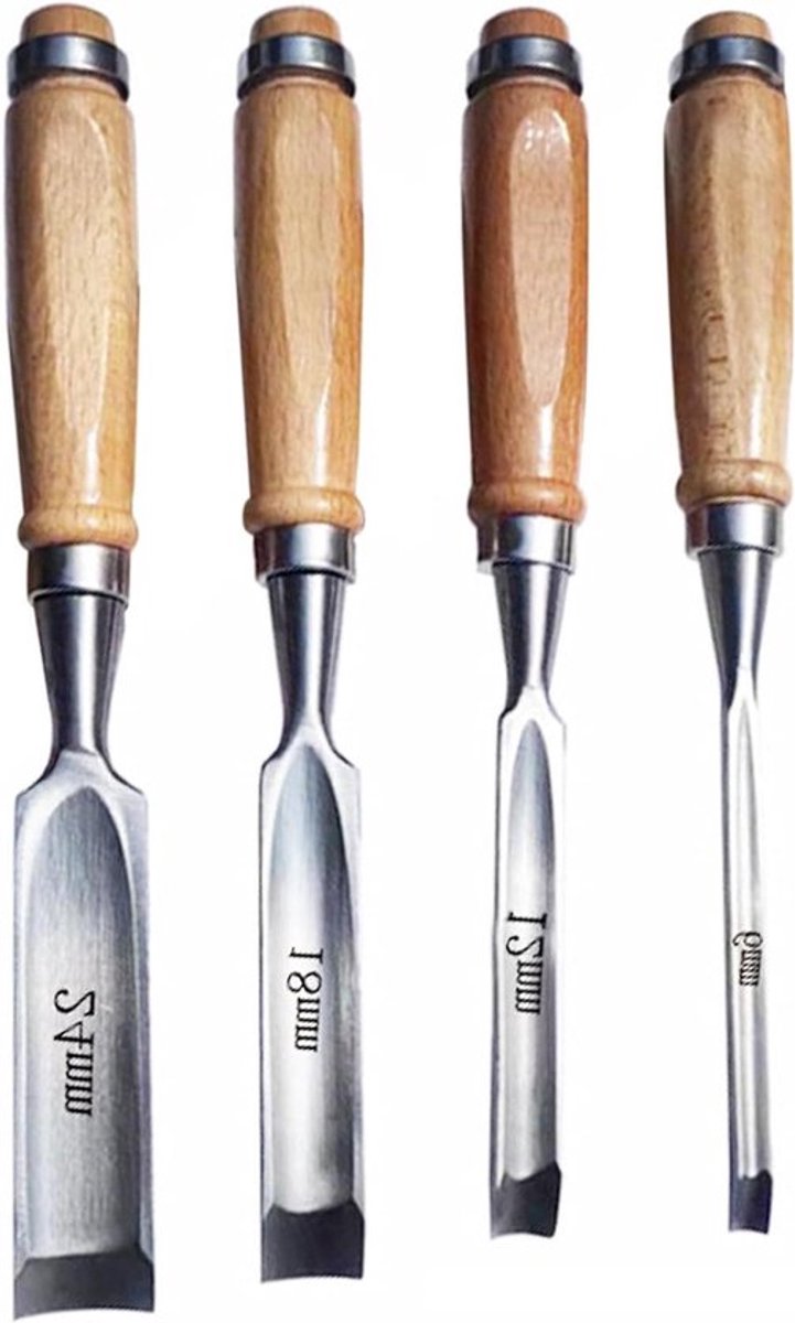 Set beitels Allecto Plus - 4 stuk houteni beetels