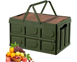 Opbergmand Krat - Opbergdoos Bak - Auto Organisatie - Opvouwbaar Ontwerp - 30 Liter - Groen