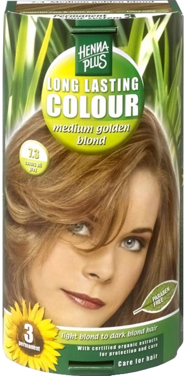 Hennaplus Long Lasting Colour 7.3 Medium Golden Blond 100ML