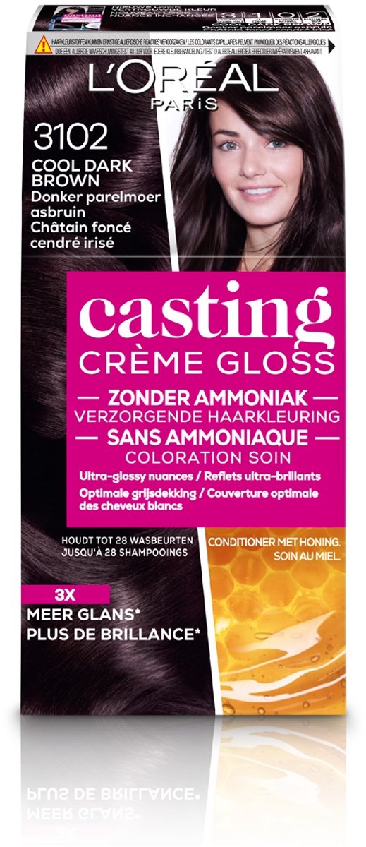 L’Oréal Paris Casting Crème Gloss 3102 Cool Dark Brown - Donker Parelmoer Asbruin - Haarverf