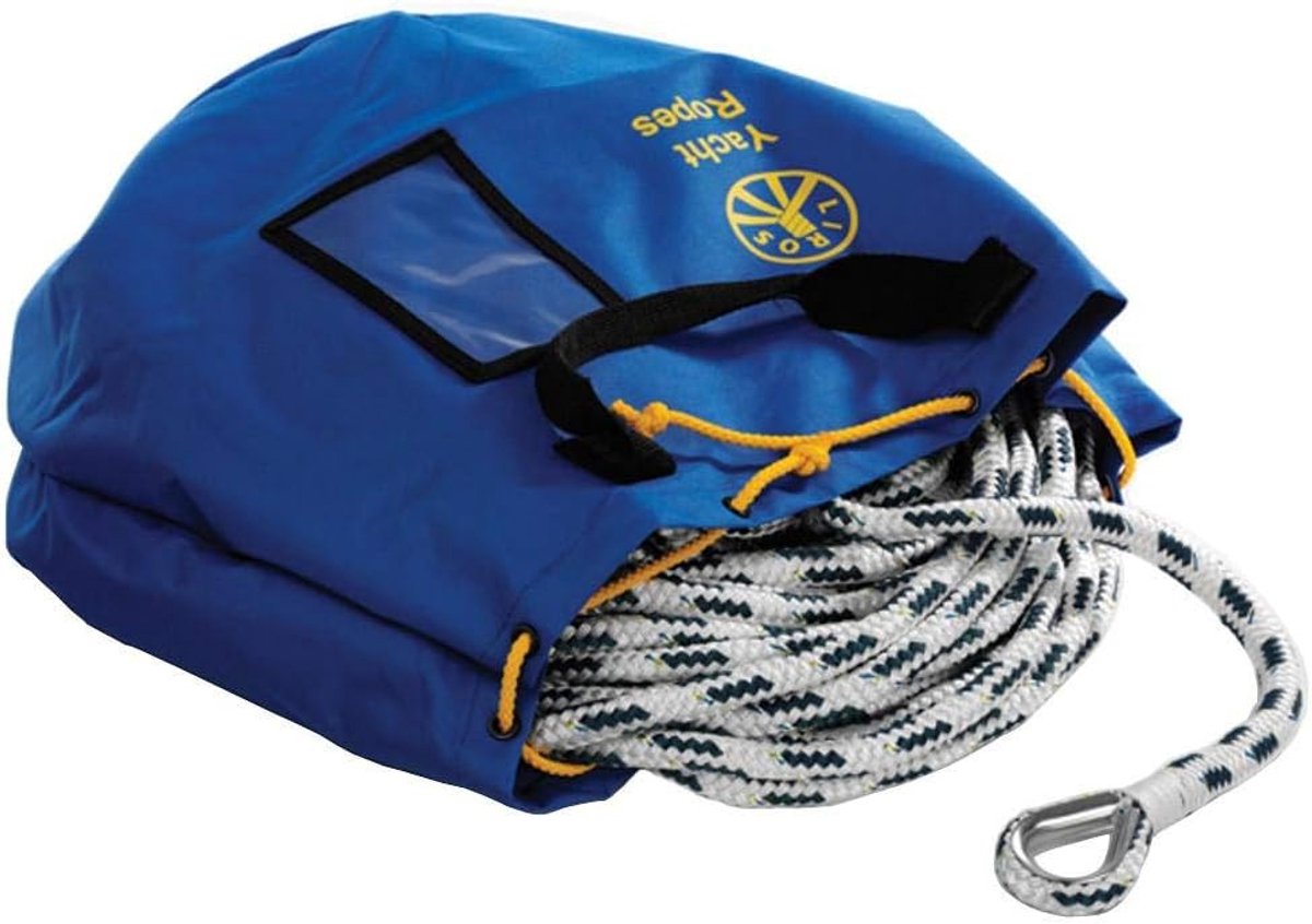 Ankerlijn Polyester - Vaartuig Lijn - Boot Stabiliseren - Geïntegreerde Loodinleg - 10 mm 40 m - Wit Blauw