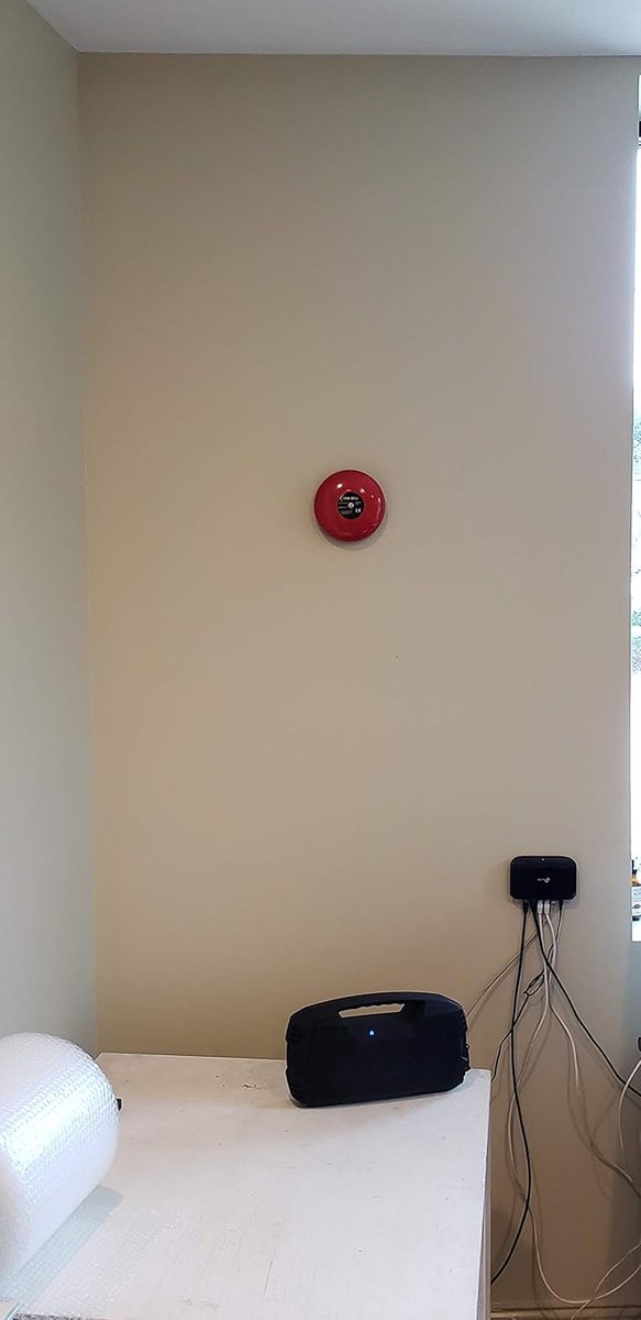 Alarmbel - Deurbel Klok - Waarschuwing Geluid - Metaal - 6 inch - Rood — afbeelding 2
