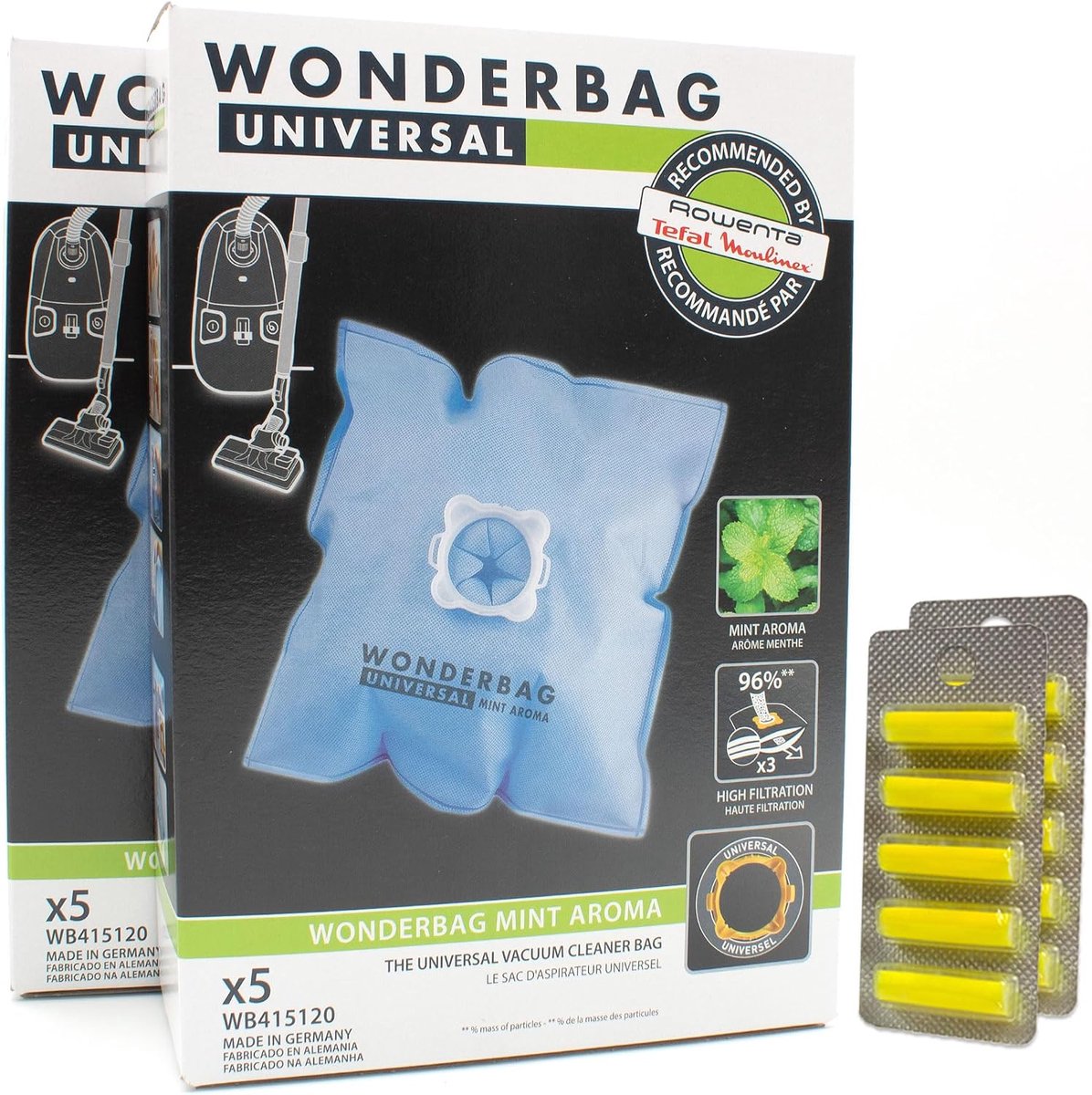Stofzuigerzakken met Geur - Stofzakken Reserveonderdelen - Schoon Huis - Voordeelpakket 10 Zakken - 10 Geurstaafjes - Mint Aroma