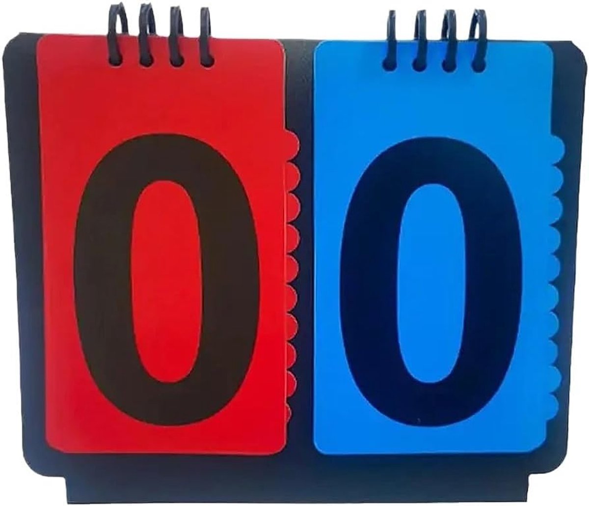 Vouwbaar Scorebord - Flipper Scorekaarten - Wedstrijden Bijhouden - Duidelijk Afleesbaar - 196x172mm - Zwart