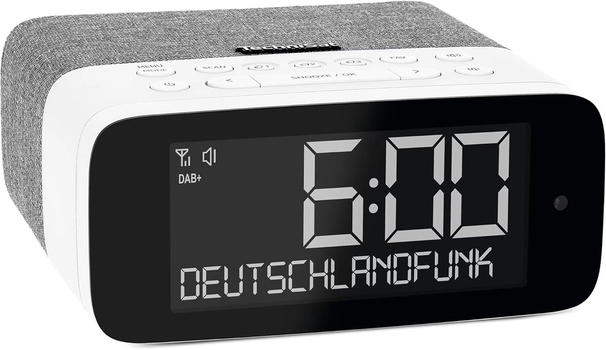 Wekkerradio - Grijs/Wit - DAB+ en FM Radio - Bluetooth Streaming - Voor Slaapkamer en Keuken