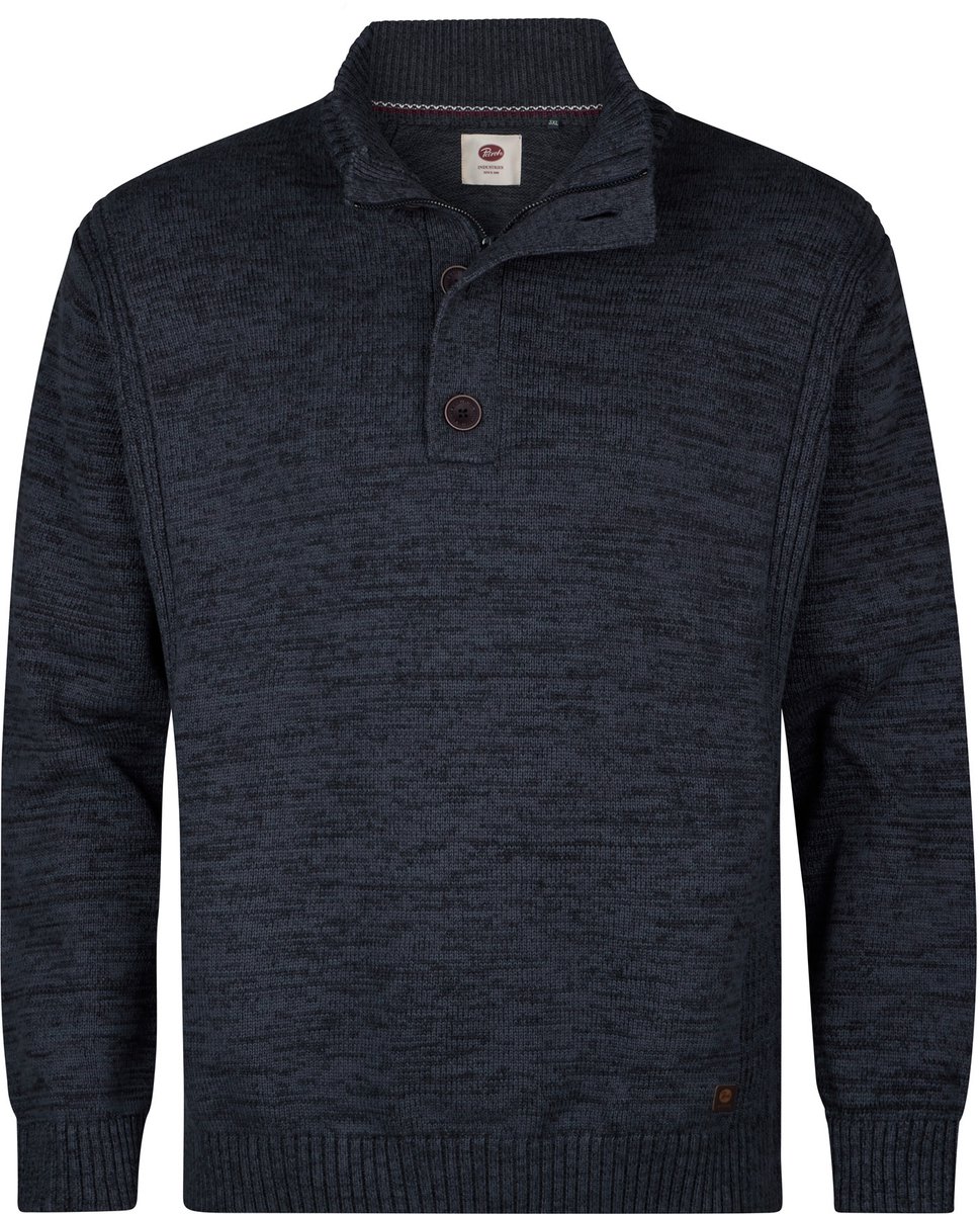 Petrol Industries - Heren Plus Size gemêleerde trui steelbridge - Blauw - Maat 5XL