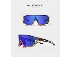 Kingseven Wielren Zonnebril UV400 – Blauw Spiegelglas – 910