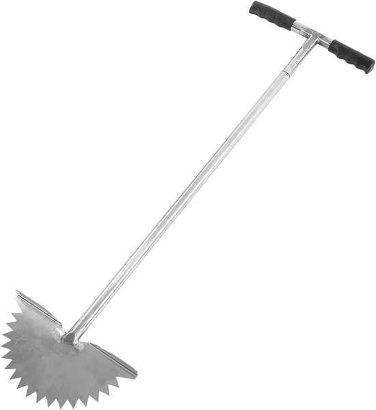 Lawn Edge Cutter, Stainless Steel Manual Grass Edge Cutter with Saw Tooth Blade, Half Moon Edger Tool, T-Handle, for Cleaning Edges Along Sidewalks, Driveways, Gardens — afbeelding 4