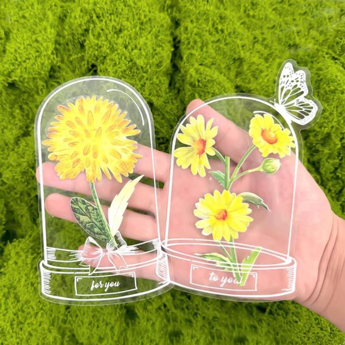 Transparante bladwijzers met droogbloemen set van 60 bij Allecto Plus