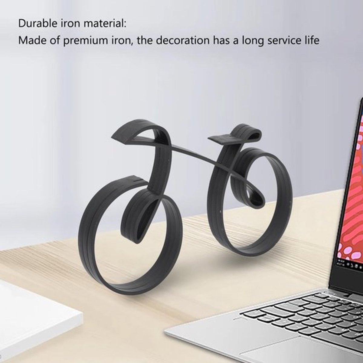 Solidchoice - Dailygoody - Fietssculptuur - IJzeren fiets decoratief standbeeld