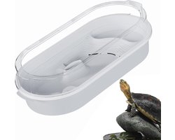 Reptielen Habitat - Schildpaddenbak Aquarium - Dieren Welzijn - Vier Zones Ontwerp - 35 x 20 x 15 cm - Transparant