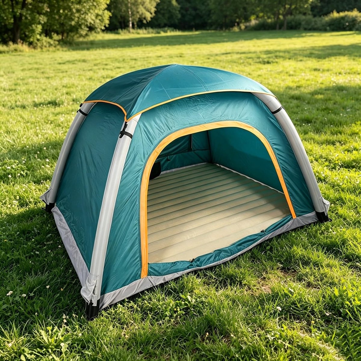 Kampeertent Opblaasbaar - Familietent Outdoor - Kamperen Wandelen - 300 Seconden Opzetbaar - 2-3 Personen - One Color