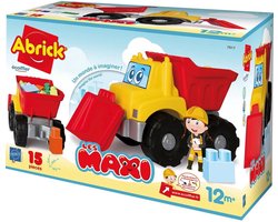 Abrick bouwspeelgoed werk vrachtwagen maxi met blokken - kleurrijk plastic.