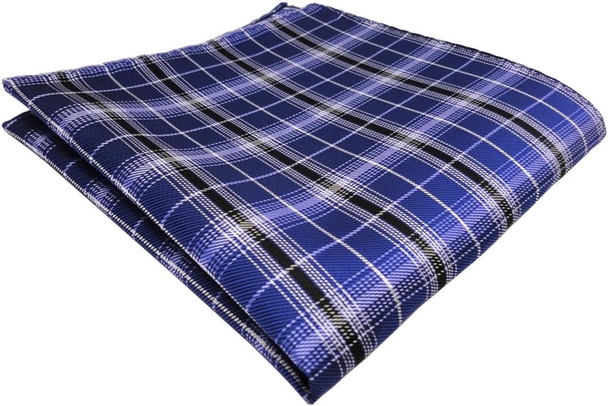 Zakdoek Heren - Accessoire - Feestelijke Gelegenheid - Zijdezacht Polyester - One Size - Blauw Zilver