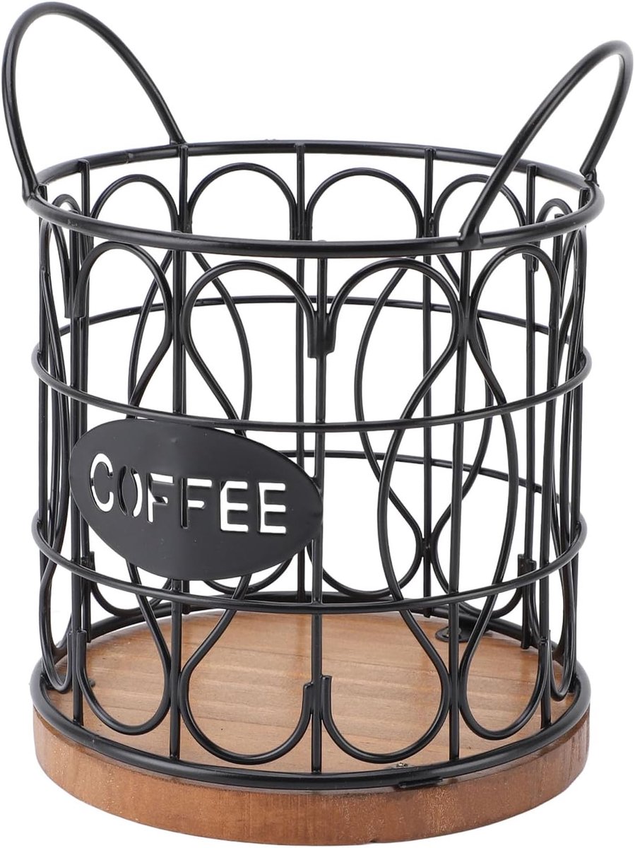 Koffiepadhouder - Koffiecapsulemand - Keuken Organisatie - Stijlvol Draadontwerp - 17x16x15 cm - Zwart