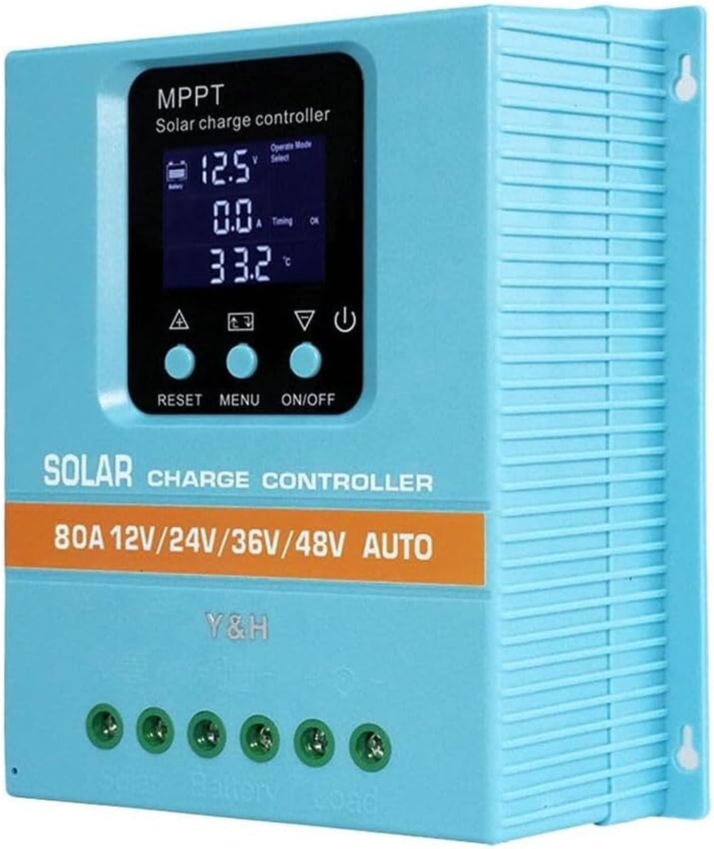 Zonne Laadregelaar - MPPT Controller - Energie Management - Automatische Spanning - 60A 80A - Blauw