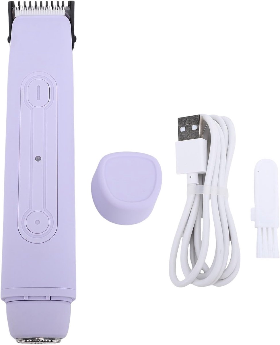Elektrische Lichaamshaartrimmer - Dames Trimmer - Delicaat Scheren - IPX6 Waterdicht - 60 Min Gebruik - Paars