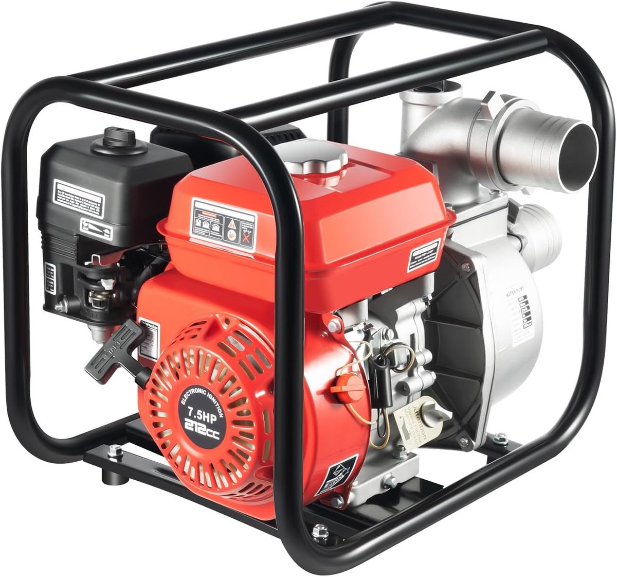 Waterpomp Benzine - Vuilwaterpomp - Landbouw Irrigatie - Zelfaanzuigend - 3 Inch - Rood/Zwart