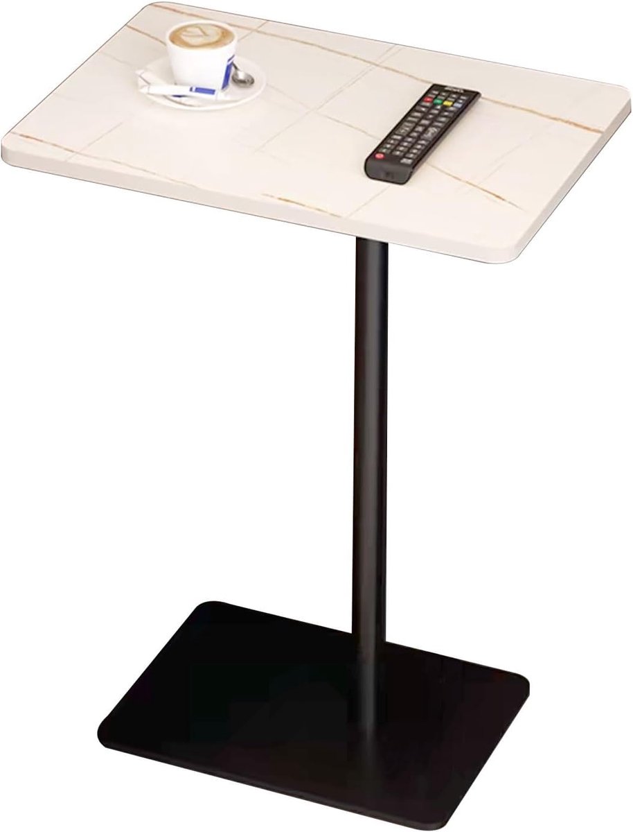 Bijzettafel Vierkant - Kleine tafel - Woonkamer Slaapkamer - Stevig metalen frame - 48x33x65cm - Zwart