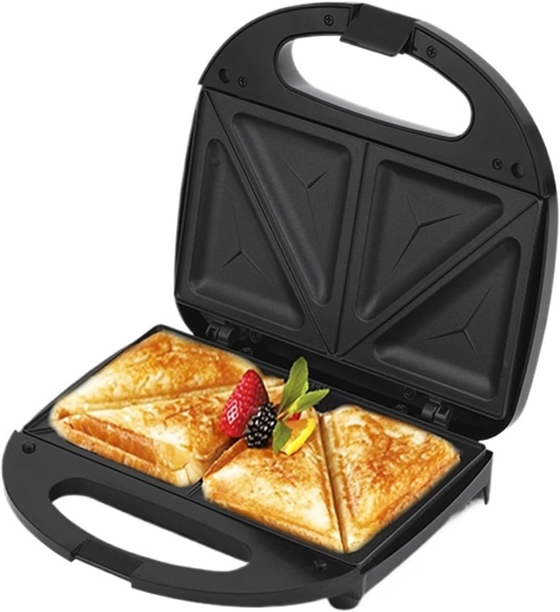 Elektrische Wafelmaker - Sandwichmaker Panini - Ontbijt Bereiden - Antiaanbaklaag - 750W Vermogen - One Color