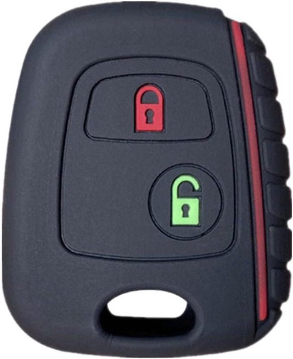 Inovra Plus - Fluorescerende knop siliconen autosleutel beschermhoes voor Peugeot