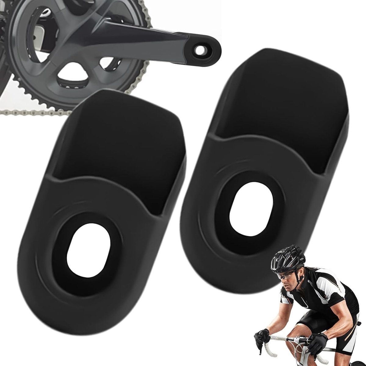 Fietstrainer Beschermers - Trapas Covers - Fiets Beschermen - Schokabsorberend Siliconen - 2 stuks - Zwart