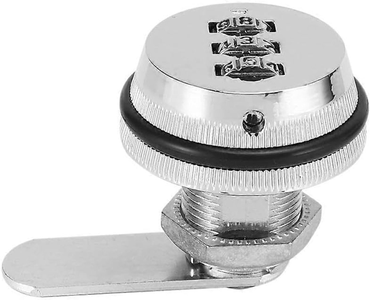 Combinatie Cam Lock - Cilinderslot Digitaal Slot - Kasten Beveiligen - 3 Cijfer Combinatie - 20 mm Lengte - Zilver