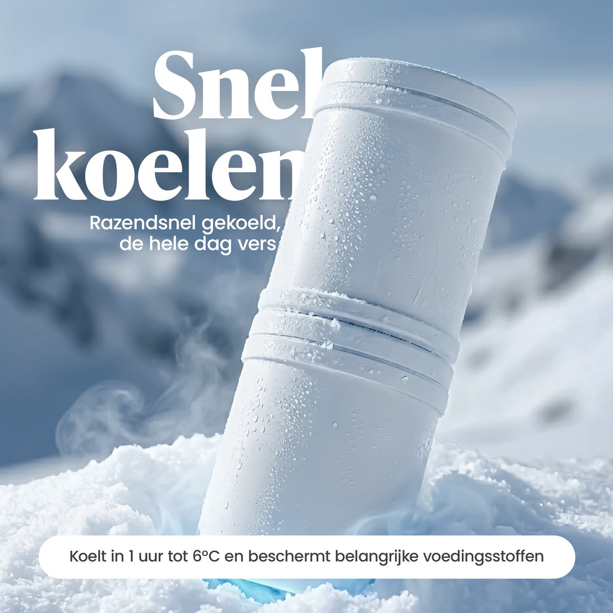 Evite Draagbare Melkkoeler - 700 ml - Ideaal voor Onderweg, Werk & Reizen - RVS - Inclusief 2 BPA-Vrij Bewaarflessen - 24u Koeling thumbnail 5
